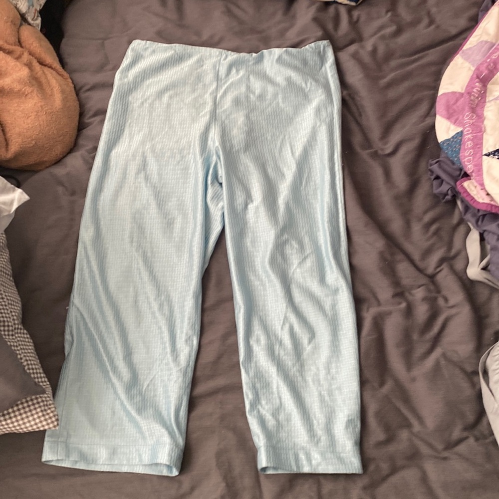 Blue satin home made pajama pants